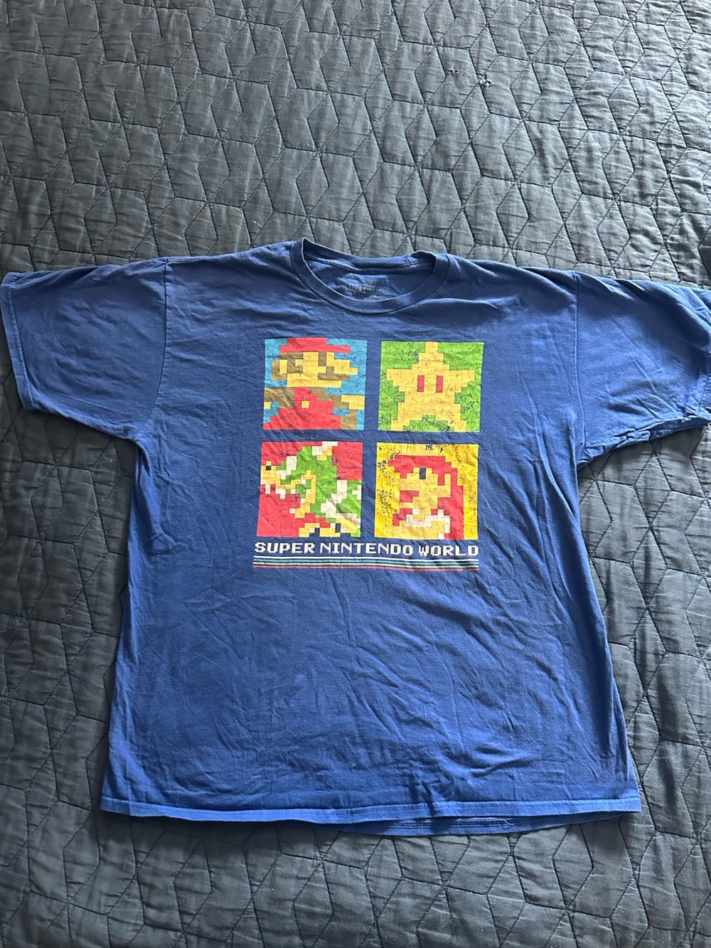 Blue Super Mario Bros. Nintendo World Vintage Graphic Tee